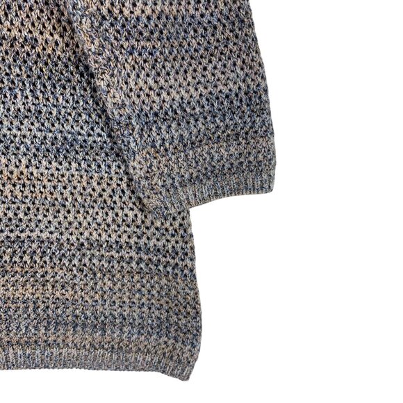 Alison Sheri grey Silver Long Sleeve Open Knit Sweater size xl - Picture 4 of 14